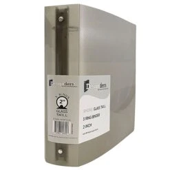 JAM Paper Designders 2" 3-Ring Flexible Poly Binder, Smoke Glass Twill (820T2sm)