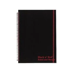 Black N' Red Professional Notebook, 8.25" X 11.75", Wide Ruled, 70 Sheets, Black (E67008)