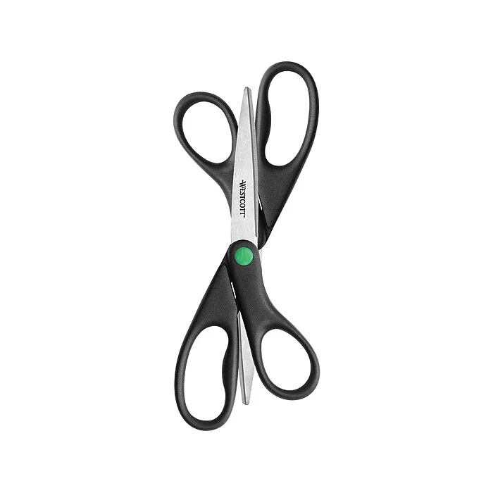 Westcott KleenEarth 8" Stainless Steel Sewing/Craft Scissors, Pointed Tip, Black, 2/Pack (15179) 1 Westcott KleenEarth 8" Stainless Steel Sewing/Craft Scissors, Pointed Tip, Black, 2/Pack (15179)