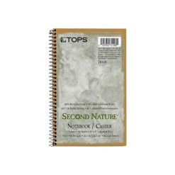 TOPS Second Nature 1-Subject Notebook, 5" X 8", Narrow Ruled, 80 Sheets, Green (TOP 74108)