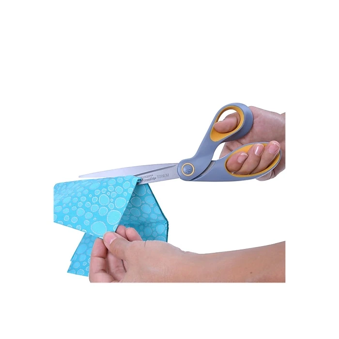 Westcott® Bent ExtremEdge Adjustable Tension Titanium Bonded® 9" Scissors, Blunt Tip, Gray/Yellow (14669) 4 Westcott® Bent ExtremEdge Adjustable Tension Titanium Bonded® 9" Scissors, Blunt Tip, Gray/Yellow (14669) - Image 4