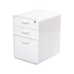 Poppin Stow 3-Drawer Vertical File Cabinet, Mobile/Pedestal, White, Letter/Legal, 20"D (100425) -Office Supplies Shop sp42717551 sc7