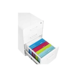 Poppin Stow 3-Drawer Vertical File Cabinet, Mobile/Pedestal, White, Letter/Legal, 20"D (100425) -Office Supplies Shop sp42717555 sc7