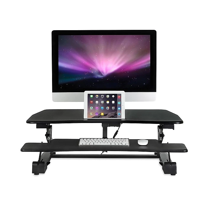 Mount-It! Electric 35.4"W Standing Desk Converter, Plastic Steel (MI-7927E) 4 Mount-It! Electric 35.4"W Standing Desk Converter, Plastic Steel (MI-7927E) - Image 4
