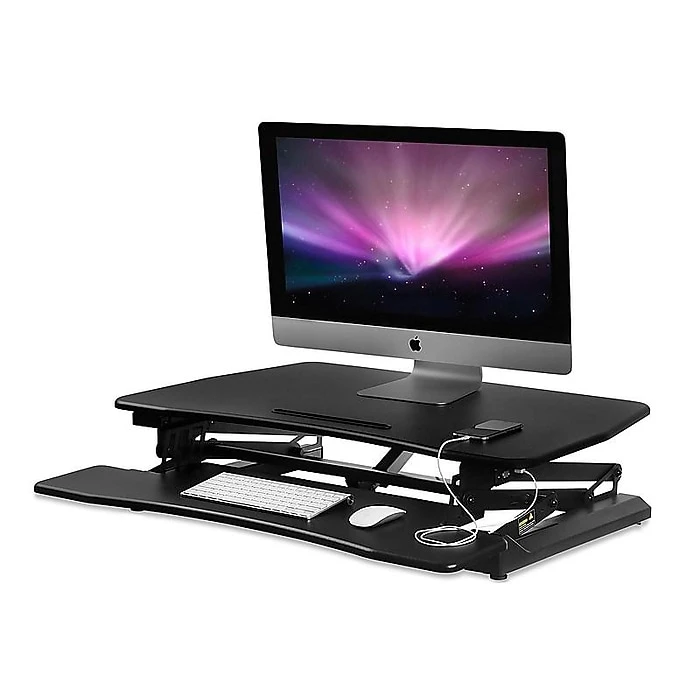 Mount-It! Electric 35.4"W Standing Desk Converter, Plastic Steel (MI-7927E) 5 Mount-It! Electric 35.4"W Standing Desk Converter, Plastic Steel (MI-7927E) - Image 5