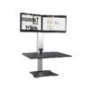 Victor Technology 28" W High Rise™ Electric Dual Monitor Standing Desk, Laminate Wood (DC450)