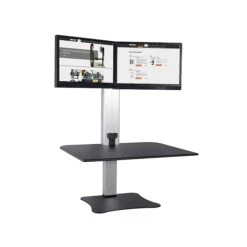 Victor Technology 28" W High Rise™ Electric Dual Monitor Standing Desk, Laminate Wood (DC450)