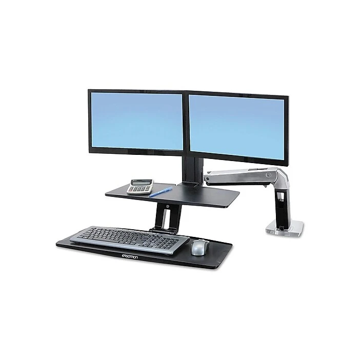 Ergotron WorkFit-A Dual Adjustable Desk, Aluminum (24-392-026) 2 Ergotron WorkFit-A Dual Adjustable Desk, Aluminum (24-392-026) - Image 2