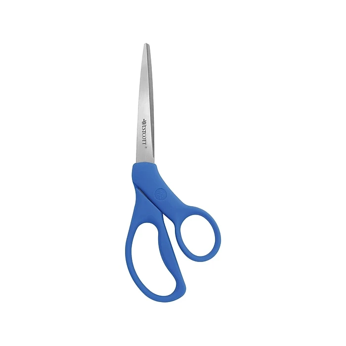 Westcott All Purpose Preferred 8" Stainless Steel Scissors, Pointed Tip, Blue (43218) 1 Westcott All Purpose Preferred 8" Stainless Steel Scissors, Pointed Tip, Blue (43218)
