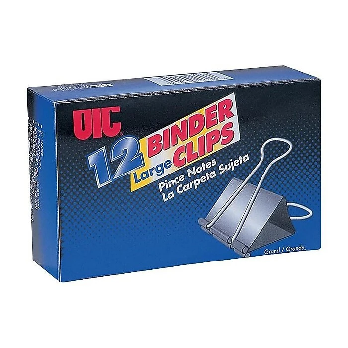 Officemate Binder Clips, Large, Black, 12/Box (99100) 2 Officemate Binder Clips, Large, Black, 12/Box (99100) - Image 2