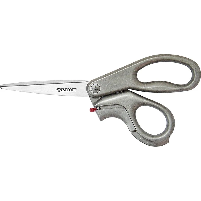 Westcott E-Z Open 8" Stainless Steel Multi-Purpose Scissors, Pointed Tip, Gray (13227) 1 Westcott E-Z Open 8" Stainless Steel Multi-Purpose Scissors, Pointed Tip, Gray (13227)