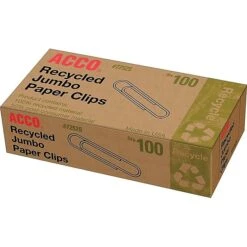 ACCO Recycled Paper Clips, Jumbo, Silver, 100/Box, 10 Boxes/Pack (A7072525) -Office Supplies Shop sp43804581 sc7