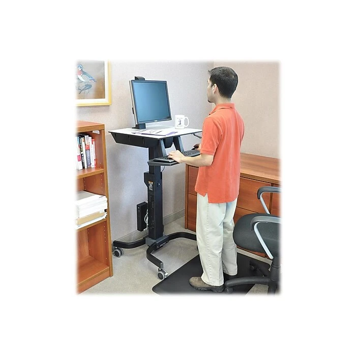 Ergotron WorkFit-C Single HD 26"W Adjustable Desk, Plastic/Steel (24-216-085) 4 Ergotron WorkFit-C Single HD 26"W Adjustable Desk, Plastic/Steel (24-216-085) - Image 4