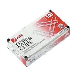 ACCO Economy Paper Clips, Jumbo, Silver, 100/Bx (A7072580)