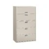 HON Brigade 600 Series 5-Drawer Lateral File Cabinet, Locking, Letter/Legal, Gray, 42"W (H695.L.Q)