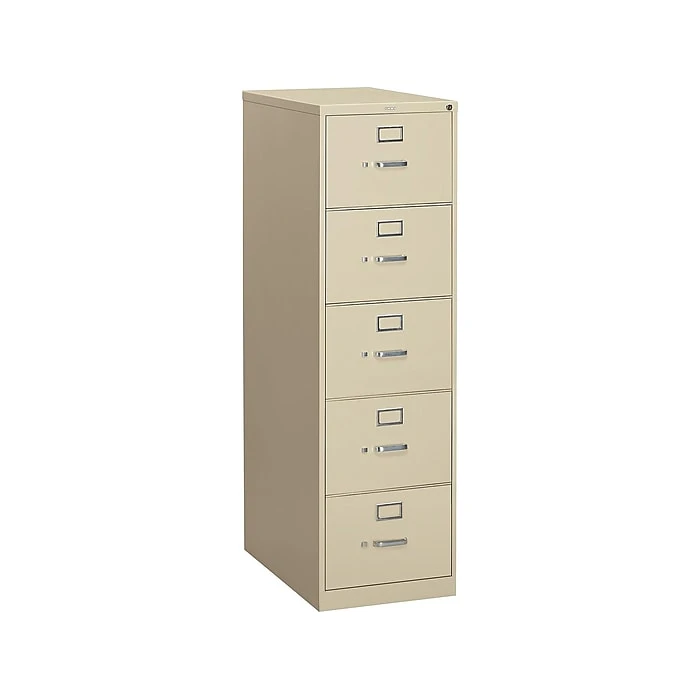 HON 310 Series 5-Drawer Vertical File Cabinet, Locking, Legal, Putty/Beige, 26.5"D (H315C.P.L) 1 HON 310 Series 5-Drawer Vertical File Cabinet, Locking, Legal, Putty/Beige, 26.5"D (H315C.P.L)