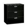 HON Brigade 600 Series 3-Drawer Lateral File Cabinet, Locking, Letter/Legal, Black, 42"W (H693.L.P)