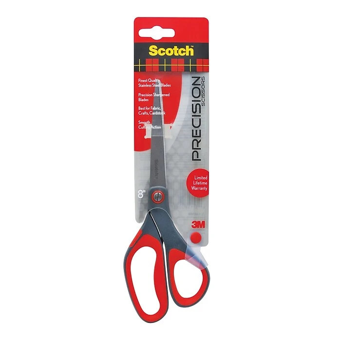 Scotch™ Precision 8" Stainless Steel, Multi-Purpose Heavy Duty Scissors, Sharp Tip, Red/Dark Gray (1448) 1 Scotch™ Precision 8" Stainless Steel, Multi-Purpose Heavy Duty Scissors, Sharp Tip, Red/Dark Gray (1448)