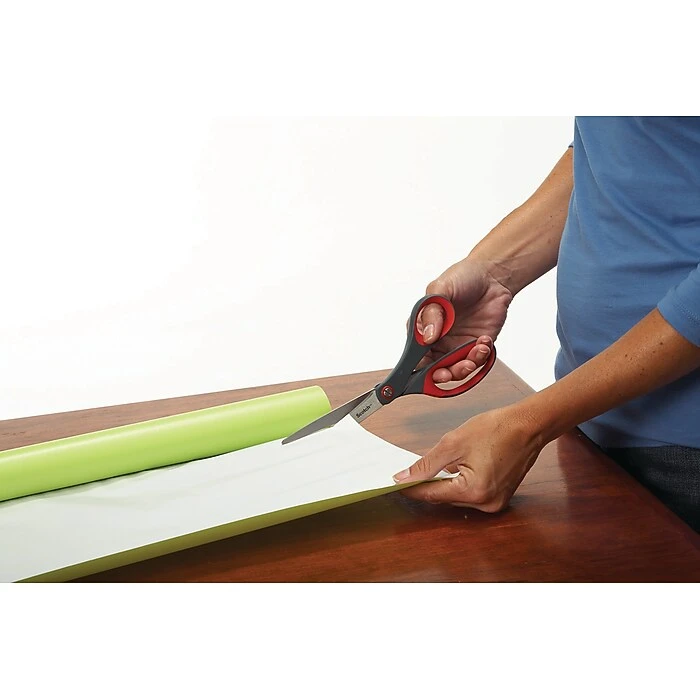 Scotch™ Precision 8" Stainless Steel, Multi-Purpose Heavy Duty Scissors, Sharp Tip, Red/Dark Gray (1448) 3 Scotch™ Precision 8" Stainless Steel, Multi-Purpose Heavy Duty Scissors, Sharp Tip, Red/Dark Gray (1448) - Image 3