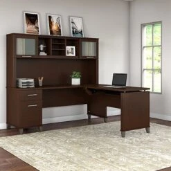 Bush Furniture Somerset 72W 3 Position Sit To Stand L Shaped Desk With Hutch, Mocha Cherry (SET015MR) -Office Supplies Shop sp45060466 sc7