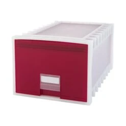 Storex Plastic Drawer, Letter/Legal Size, Red (61105U01C)
