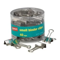 Staples 0.75" Binder Clips, Small, Silver, 40/Pack (32006)