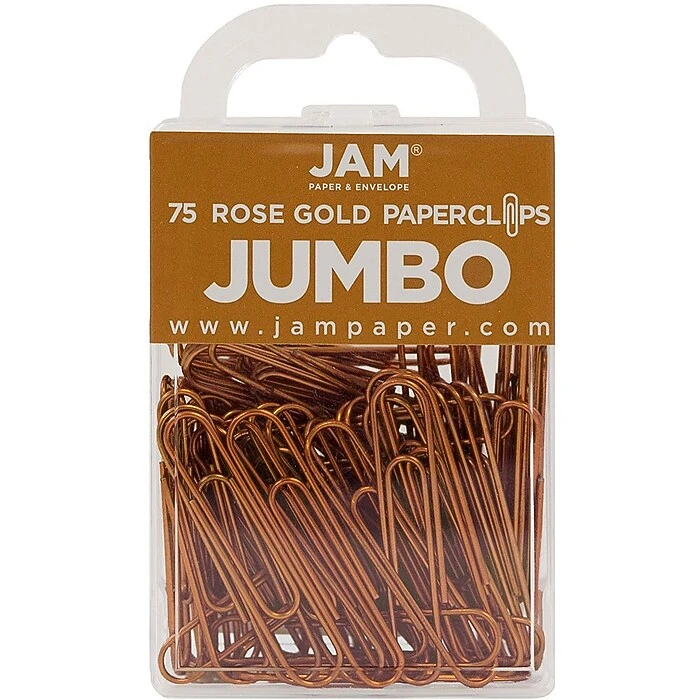 JAM Paper Jumbo Paper Clip, Rose Gold, 75/pack (21832059) 1 JAM Paper Jumbo Paper Clip, Rose Gold, 75/pack (21832059)