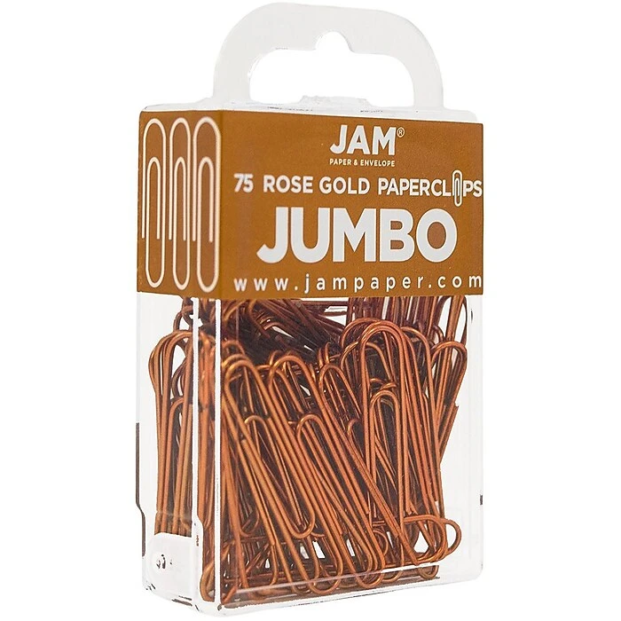 JAM Paper Jumbo Paper Clip, Rose Gold, 75/pack (21832059) 2 JAM Paper Jumbo Paper Clip, Rose Gold, 75/pack (21832059) - Image 2