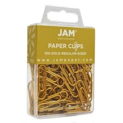 JAM Paper® Colored Standard Paper Clips, Small 1 Inch, Gold Paperclips, 2 Packs Of 100 (21832058a) -Office Supplies Shop sp4813714 sc7