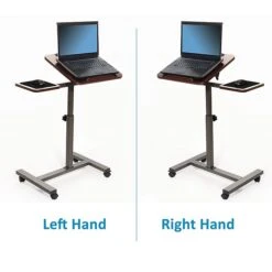 Seville Classics Airlift 40"H Tilting Sit-Stand Computer Desk Cart With Mouse Pad Table, Walnut (WEB234) 8 Seville Classics Airlift 40"H Tilting Sit-Stand Computer Desk Cart With Mouse Pad Table, Walnut (WEB234) -Office Supplies Shop sp50744649 sc7