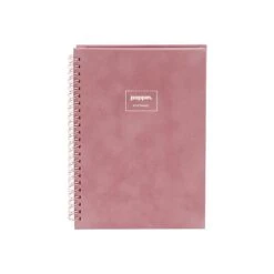 Poppin Velvet Notebook, 6" X 8.25", Dotted Ruled, 40 Sheets, Dusty Rose (106161)