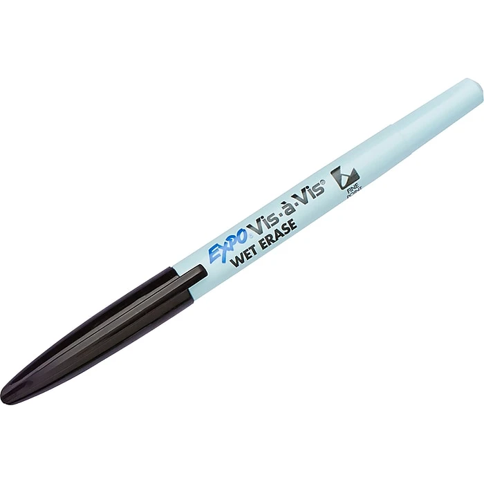 Expo Vis-a-Vis Wet Erase Marker, Fine Tip, Black Ink, 5/Pack (16665/2134050) 2 Expo Vis-a-Vis Wet Erase Marker, Fine Tip, Black Ink, 5/Pack (16665/2134050) - Image 2