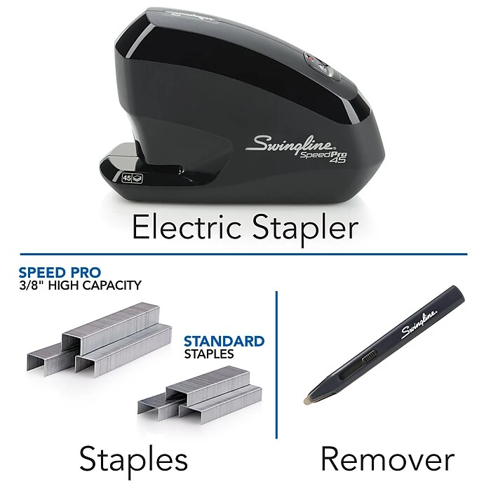 Swingline® Speed Pro™ Electric Stapler Value Pack, 45 Sheet Capacity, Black (42141) 2 Swingline® Speed Pro™ Electric Stapler Value Pack, 45 Sheet Capacity, Black (42141) - Image 2