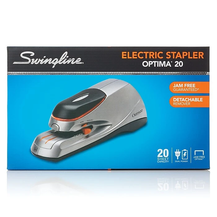 Swingline® Optima® Electric Stapler, 20 Sheet Capacity, Silver (48208) 3 Swingline® Optima® Electric Stapler, 20 Sheet Capacity, Silver (48208) - Image 3