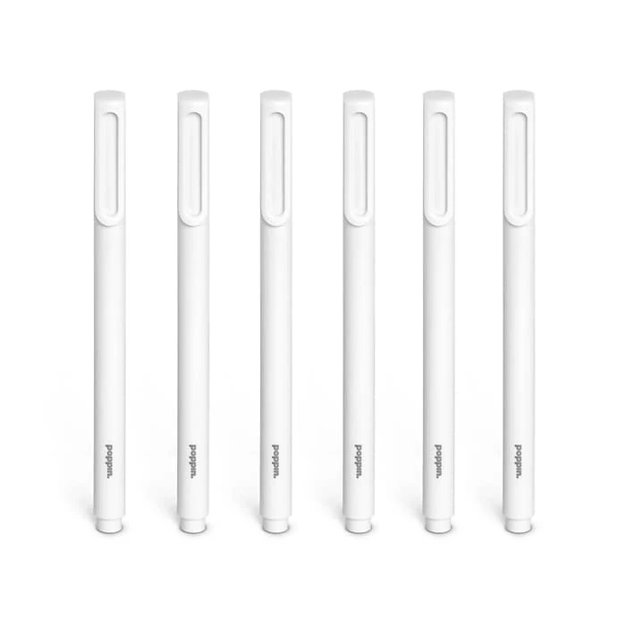 Poppin Signature Ballpoint Pen, Medium Point, Black Ink, 6/Pack (106180) 1 Poppin Signature Ballpoint Pen, Medium Point, Black Ink, 6/Pack (106180)