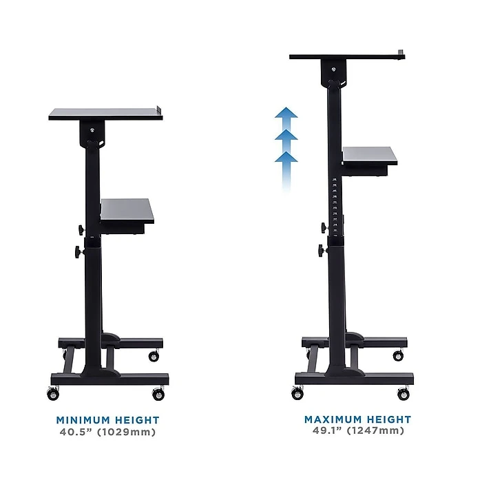 Mount-It! Mobile Portable Podium And Presentation Lectern, Height Adjustable Multi-Purpose Standing Desk Workstation (MI-7941) 2 Mount-It! Mobile Portable Podium And Presentation Lectern, Height Adjustable Multi-Purpose Standing Desk Workstation (MI-7941) - Image 2