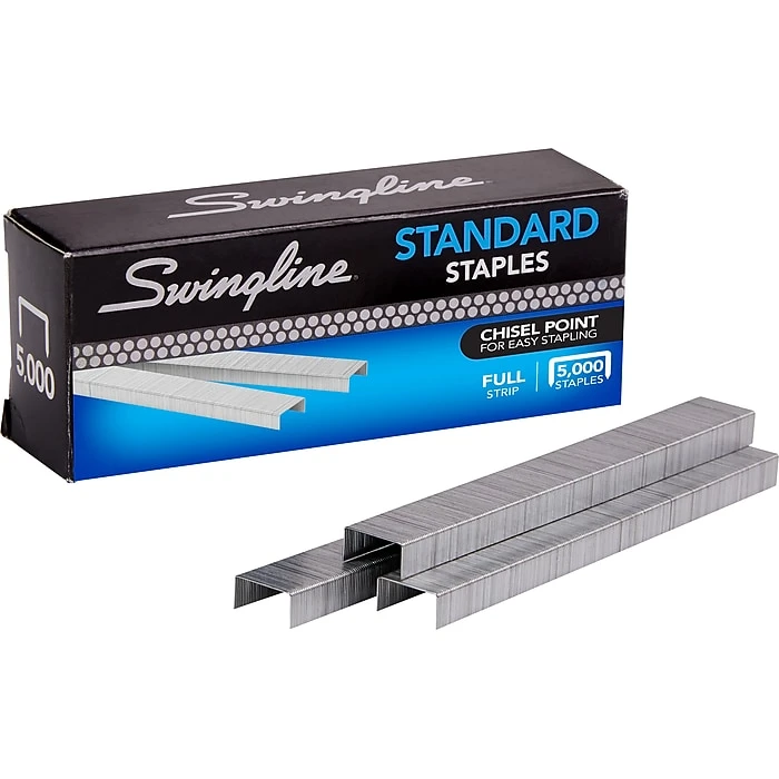 Swingline Standard Staples, 1/4" Length, 210 Per Strip, 5,000/Box, 3 Boxes (S7035104) 2 Swingline Standard Staples, 1/4" Length, 210 Per Strip, 5,000/Box, 3 Boxes (S7035104) - Image 2
