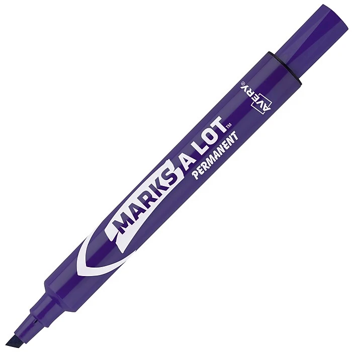 Avery Marks-A-Lot Large Desk-Style Permanent Markers, Chisel Tip, Purple, 12/Pack (08884) 1 Avery Marks-A-Lot Large Desk-Style Permanent Markers, Chisel Tip, Purple, 12/Pack (08884)
