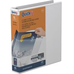 Stride QuickFit 1 1/2" 3-Ring View Binder, White (8702-00)