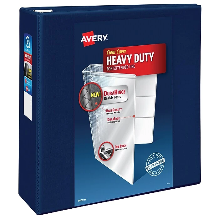Avery Heavy Duty 4" 3-Ring View Binder, DuraHinge, Black (79604) 12 Avery Heavy Duty 4" 3-Ring View Binder, DuraHinge, Black (79604) - Image 12