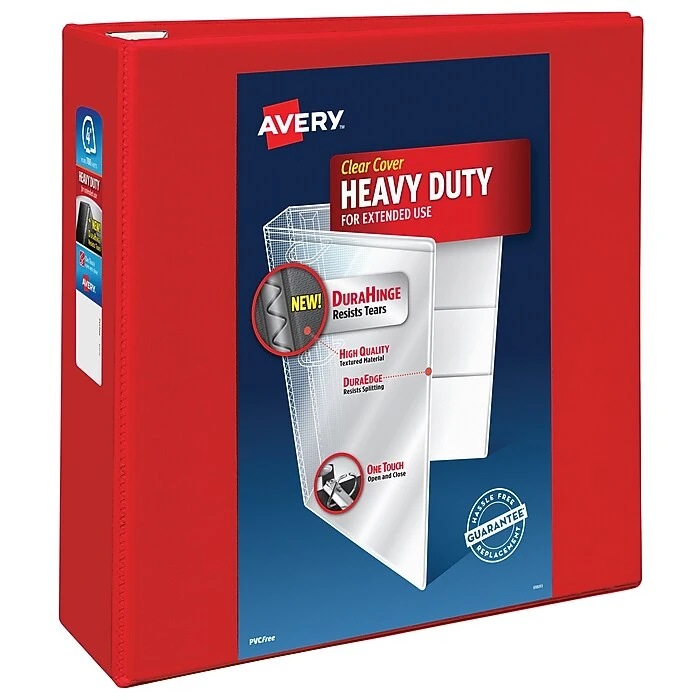 Avery Heavy Duty 4" 3-Ring View Binder, DuraHinge, Black (79604) 9 Avery Heavy Duty 4" 3-Ring View Binder, DuraHinge, Black (79604) - Image 9