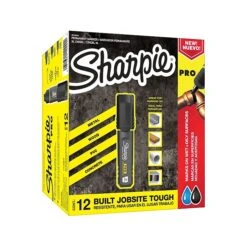 Sharpie PRO XL Permanent Markers, Chisel Tip, Black, 12/Pack (2018344)