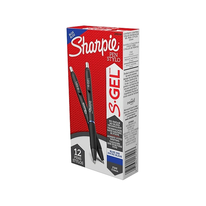 Sharpie S-Gel Retractable Gel Pen, Fine Point, Blue Ink, Dozen (2096146) 1 Sharpie S-Gel Retractable Gel Pen, Fine Point, Blue Ink, Dozen (2096146)