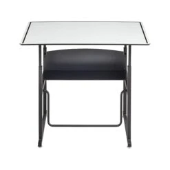 Safco AlphaBetter 26" - 42" Plastic/Steel Adjustable Desk, White/Black (1208DE)