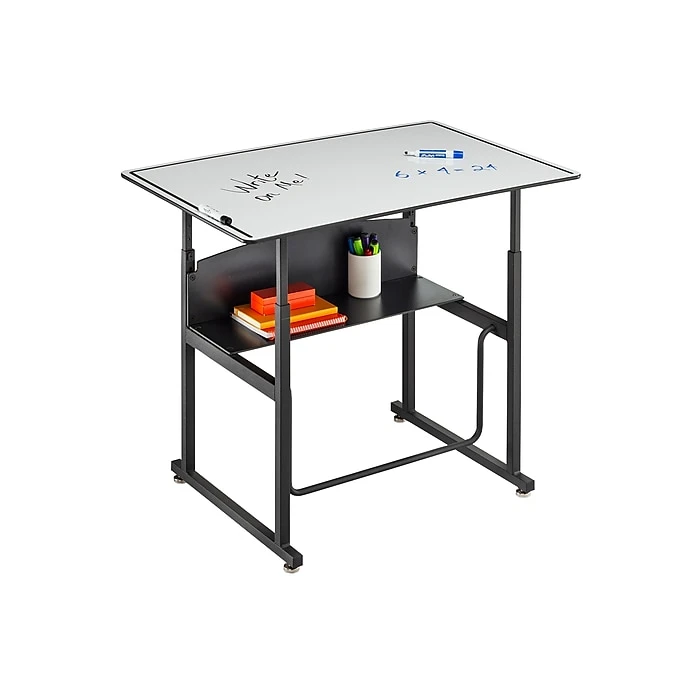 Safco AlphaBetter 26" - 42" Plastic/Steel Adjustable Desk, White/Black (1208DE) 3 Safco AlphaBetter 26" - 42" Plastic/Steel Adjustable Desk, White/Black (1208DE) - Image 3