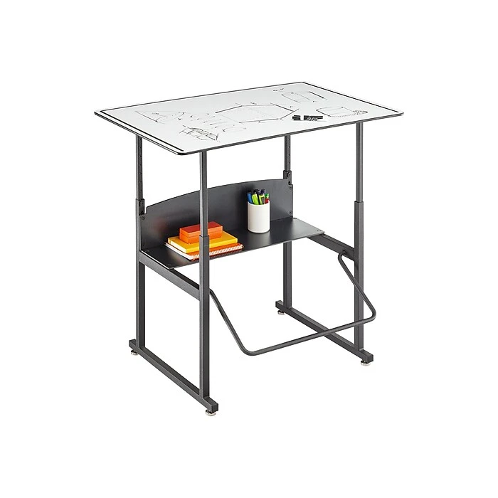 Safco AlphaBetter 26" - 42" Plastic/Steel Adjustable Desk, White/Black (1208DE) 6 Safco AlphaBetter 26" - 42" Plastic/Steel Adjustable Desk, White/Black (1208DE) - Image 6