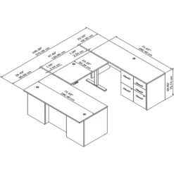 Bush Business Furniture Office 500 27"-47" Adjustable U-Shaped Executive Desk With Drawers, Modern Hickory (OF5005MHSU) 12 Bush Business Furniture Office 500 27"-47" Adjustable U-Shaped Executive Desk With Drawers, Modern Hickory (OF5005MHSU) -Office Supplies Shop sp81712319 sc7
