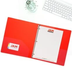 JAM Paper® Plastic 0.75 Inch Binder, Red 3 Ring Binder, Sold Individually (53016RE) -Office Supplies Shop sp83452271 sc7