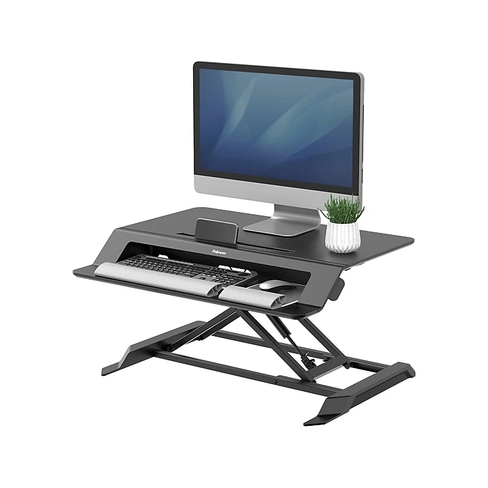 Fellowes Lotus LT 4"-16" Standing Desk Converter, Black (8215001) 5 Fellowes Lotus LT 4"-16" Standing Desk Converter, Black (8215001) - Image 5
