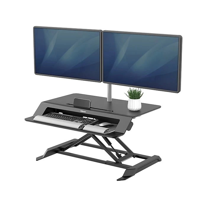 Fellowes Lotus LT 4"-16" Standing Desk Converter, Black (8215001) 6 Fellowes Lotus LT 4"-16" Standing Desk Converter, Black (8215001) - Image 6